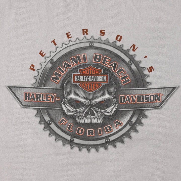 Harley-Davidson Skull Pattern Motorcycle Bike T-shirt Men's M size cotton gray type Vintage Second Hand
