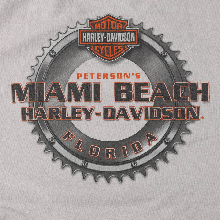 Harley-Davidson Skull Pattern Motorcycle Bike T-shirt Men's M size cotton gray type Vintage Second Hand