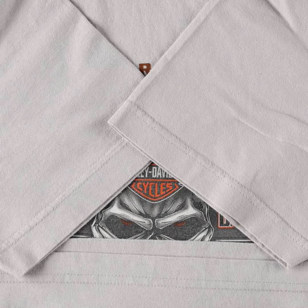 Harley-Davidson Skull Pattern Motorcycle Bike T-shirt Men's M size cotton gray type Vintage Second Hand