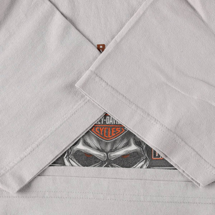 Harley-Davidson Skull Pattern Motorcycle Bike T-shirt Men's M size cotton gray type Vintage Second Hand