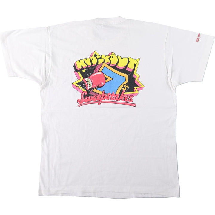 90'S Fruit of the Loom Trump Plaza was a hotel and casino advertising T-shirt, Made in USA, Men's XL equivalent. cotton white type Vintage Second Hand