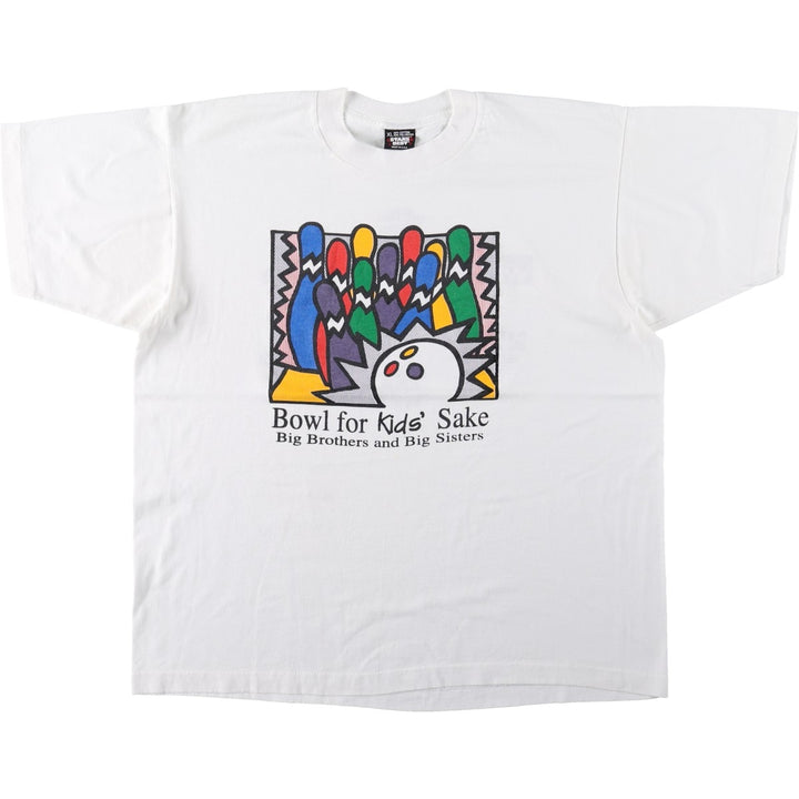 90'S Screen Stars Big Brothers and Big Sisters advertising print T-shirt, Made in USA, Men's XL equivalent. cotton white type Vintage Second Hand