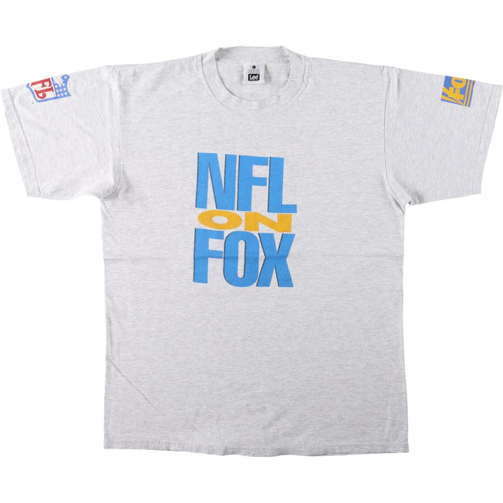 Lee NFL ON FOX TV Show Print T-Shirt, Made in USA, Men's Size L (approx.) cotton gray type Vintage Second Hand