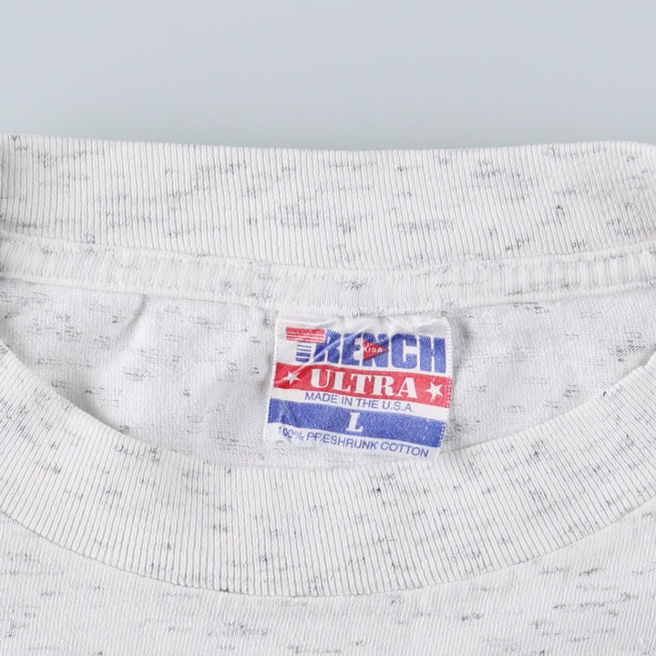 90'S TRENCH ULTRA MLB ATLANTA BRAVES Sports Print T-Shirt, Made in USA, Men's Size L (approx.) cotton gray type Vintage Second Hand