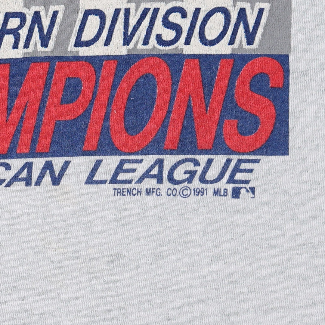 90'S Fruit of the Loom MLB Minnesota Twins Sports Print T-Shirt, Made in USA, Men's Size L (approx.), Vintage cotton gray type Vintage Second Hand