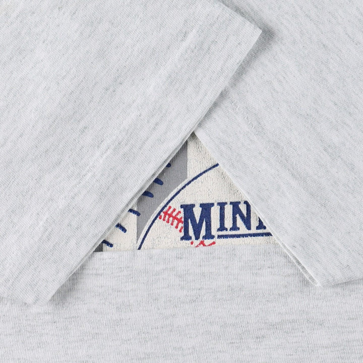 90'S Fruit of the Loom MLB Minnesota Twins Sports Print T-Shirt, Made in USA, Men's Size L (approx.), Vintage cotton gray type Vintage Second Hand