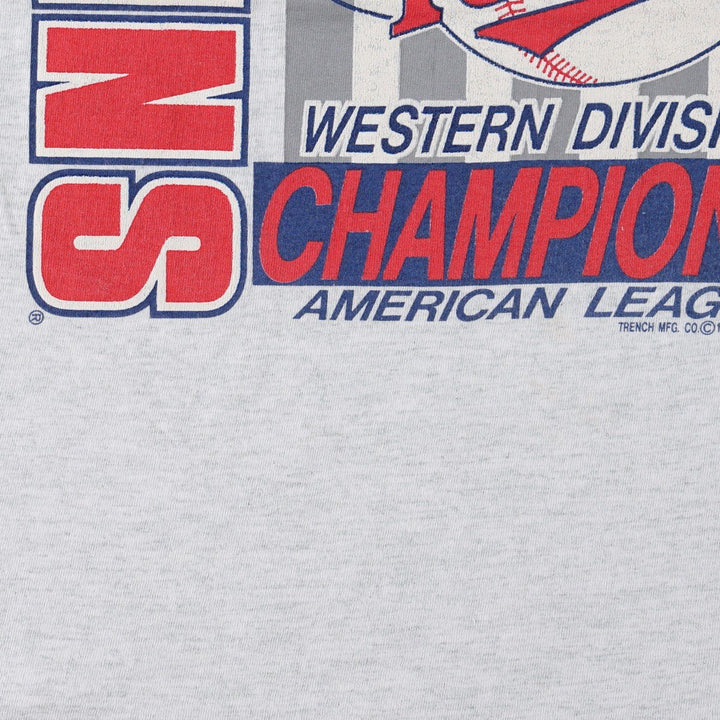90'S Fruit of the Loom MLB Minnesota Twins Sports Print T-Shirt, Made in USA, Men's Size L (approx.), Vintage cotton gray type Vintage Second Hand