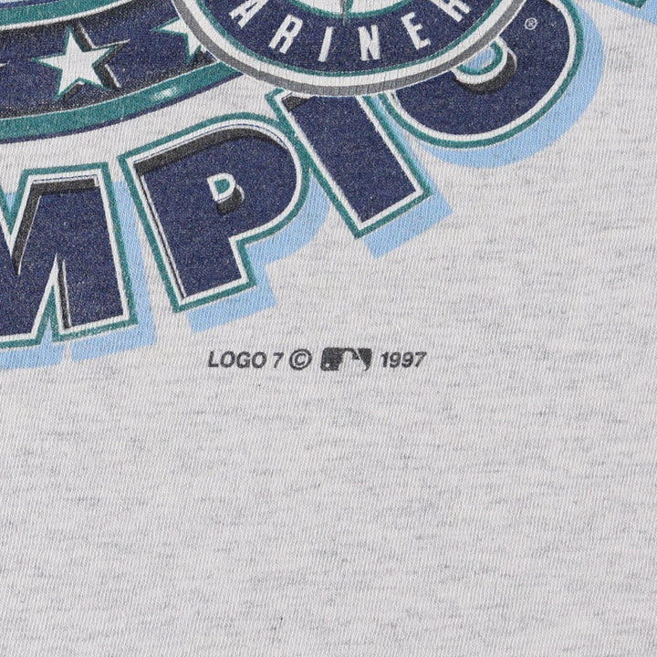TULTEX MLB SEATTLE MARINERS Sports Print T-Shirt, Men's Size L (approx.) cotton gray type Vintage Second Hand
