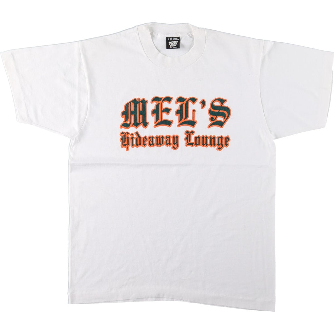 Screen Stars printed T-shirt, made in the USA, men's size L (equivalent). cotton white type Vintage Second Hand