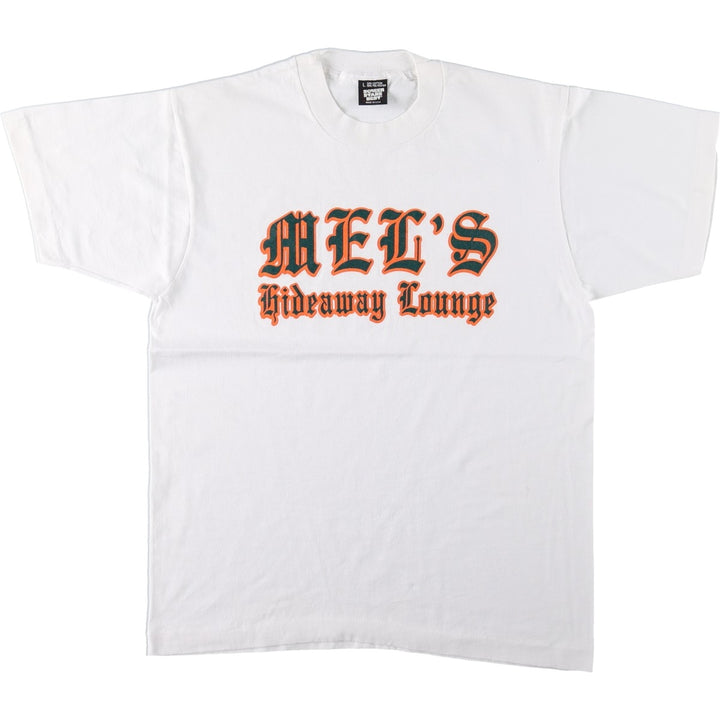 Screen Stars printed T-shirt, made in the USA, men's size L (equivalent). cotton white type Vintage Second Hand