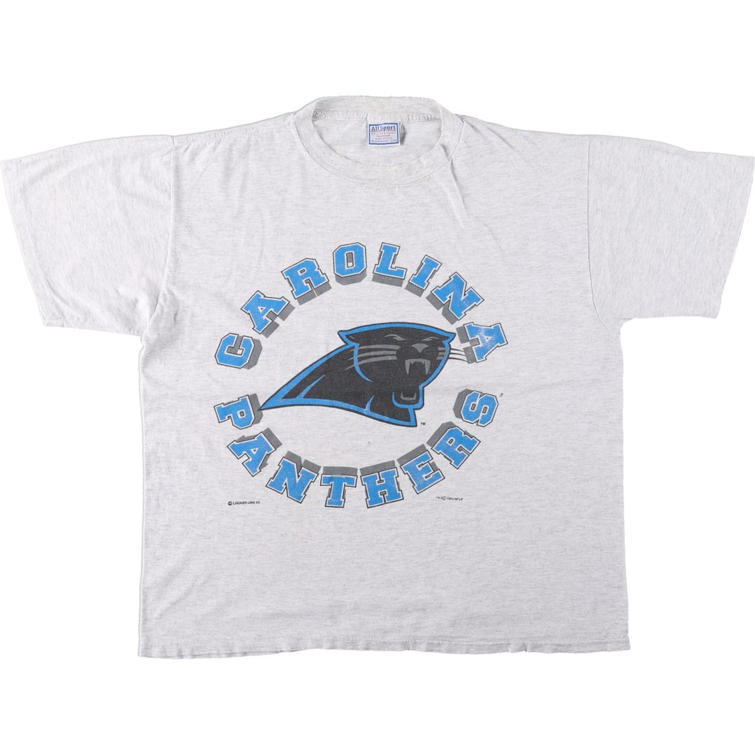 90'S ALLSPORT PROWEIGHT NFL Carolina Panthers sports print T-shirt, Made in USA, Men's XL equivalent, Vintage cotton gray type Vintage Second Hand