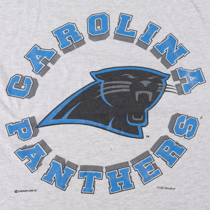 90'S ALLSPORT PROWEIGHT NFL Carolina Panthers sports print T-shirt, Made in USA, Men's XL equivalent, Vintage cotton gray type Vintage Second Hand