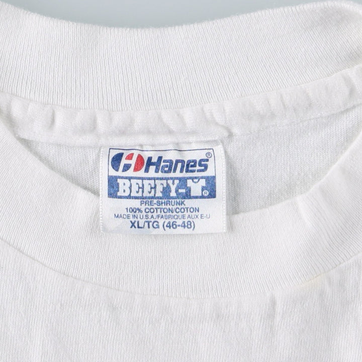 90'S Hanes BEEFY-T Tom Seaver sports print t-shirt, made in USA, men's size XL (approx.) cotton white type Vintage Second Hand