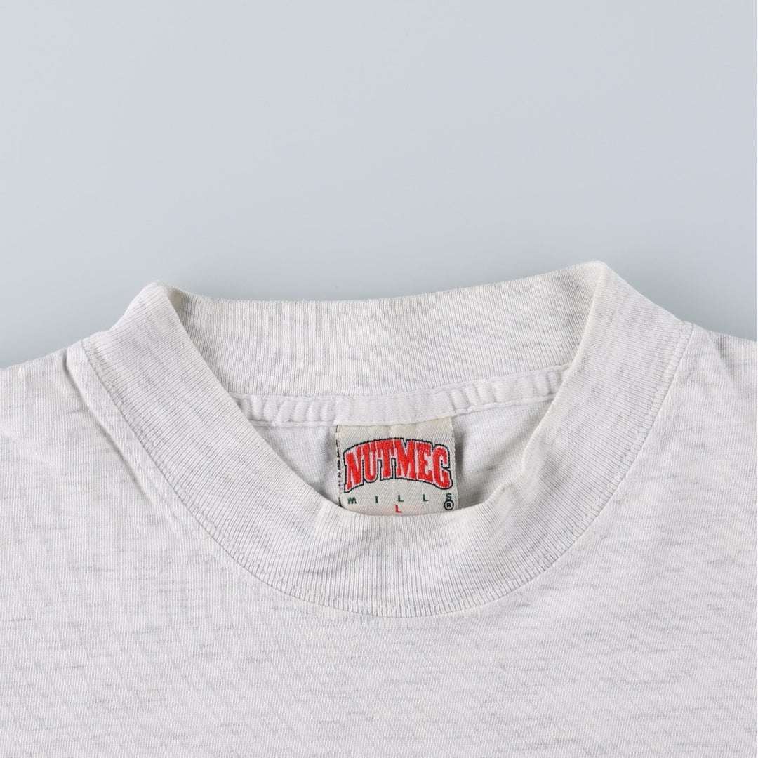 90'S NUTMEG NHL ANAHEIM DUCKS Sports Print T-Shirt Vintage cotton gray type Vintage Second Hand