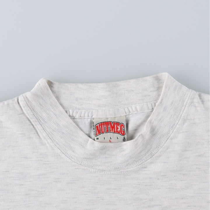 90'S NUTMEG NHL ANAHEIM DUCKS Sports Print T-Shirt Vintage cotton gray type Vintage Second Hand