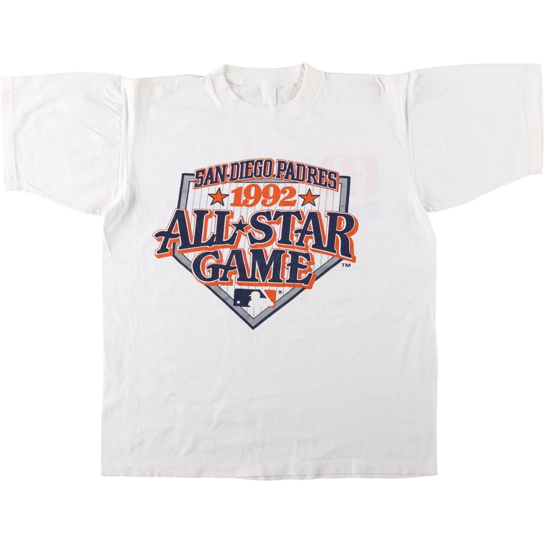1992 Major League Baseball All-Star Game Sports Print T-Shirt, Men's Size M (Equivalent), Vintage unclear white type Vintage Second Hand