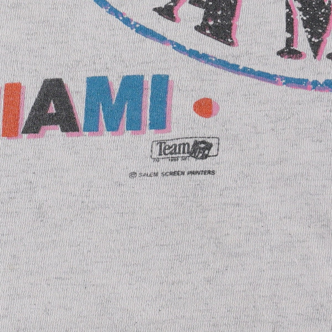 90'S SALEM NFL Miami Dolphins Sports Print T-Shirt, Made in USA, Men's XL equivalent, Vintage cotton gray type Vintage Second Hand