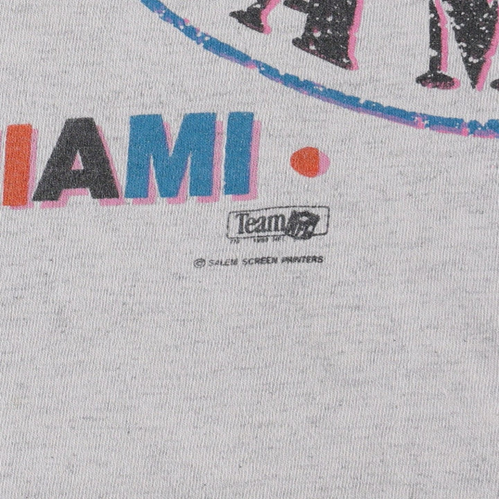 90'S SALEM NFL Miami Dolphins Sports Print T-Shirt, Made in USA, Men's XL equivalent, Vintage cotton gray type Vintage Second Hand
