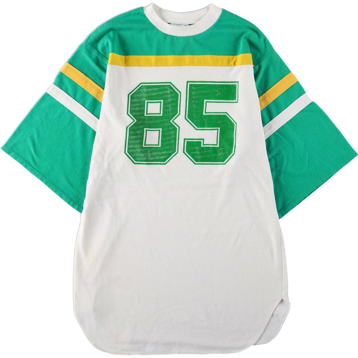1980'S Wendy Wilson Football 3/4 Sleeve T-Shirt, Men's Size S (Equivalent), Vintage unclear green type Vintage Second Hand