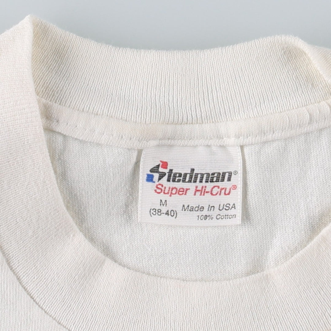 90'S Stedman NBA Chicago Bulls Michael Jordan sports print T-shirt, Made in USA, Men's size M equivalent, Vintage cotton white type Vintage Second Hand