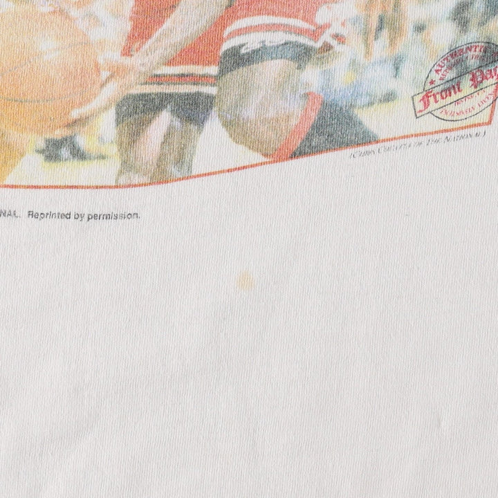 90'S Stedman NBA Chicago Bulls Michael Jordan sports print T-shirt, Made in USA, Men's size M equivalent, Vintage cotton white type Vintage Second Hand