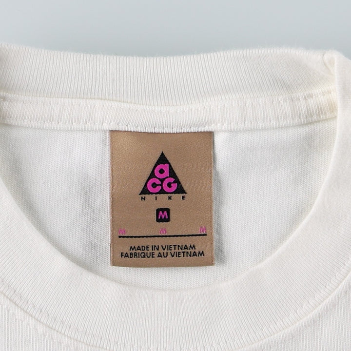 Nike ACG One-Point Logo T-Shirt, Men's Size M (approx.) cotton white type Vintage Second Hand