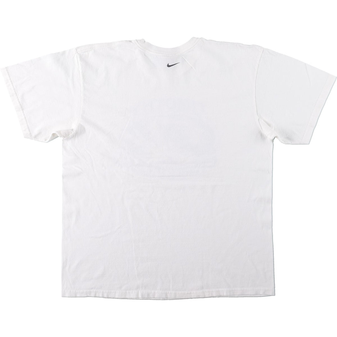 Nike logo print T-shirt, size L for men cotton white type Vintage Second Hand