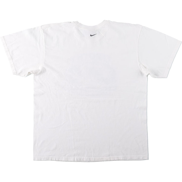 Nike logo print T-shirt, size L for men cotton white type Vintage Second Hand