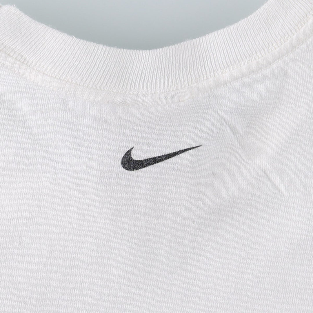 Nike logo print T-shirt, size L for men cotton white type Vintage Second Hand