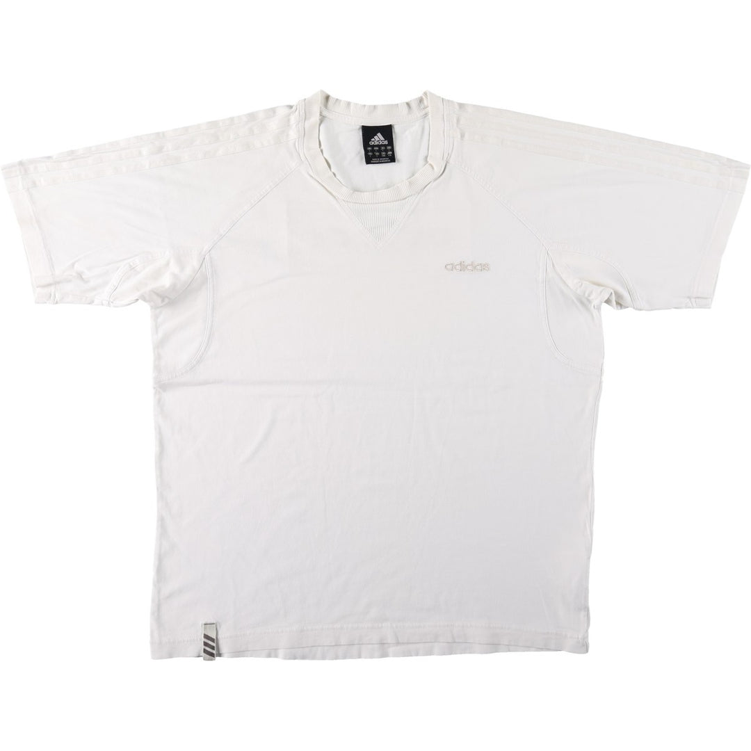 2000'S Adidas logo T-shirt, men's size L (approx.) cotton white type Vintage Second Hand