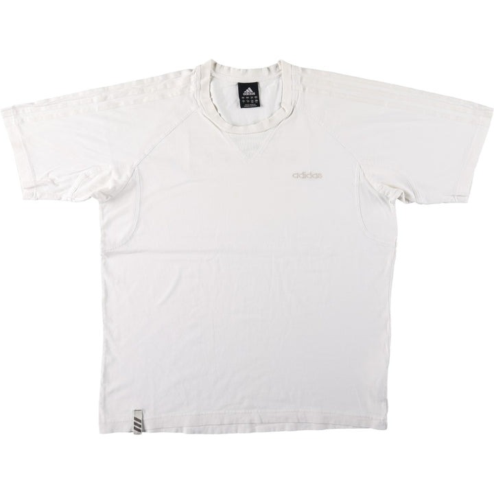 2000'S Adidas logo T-shirt, men's size L (approx.) cotton white type Vintage Second Hand