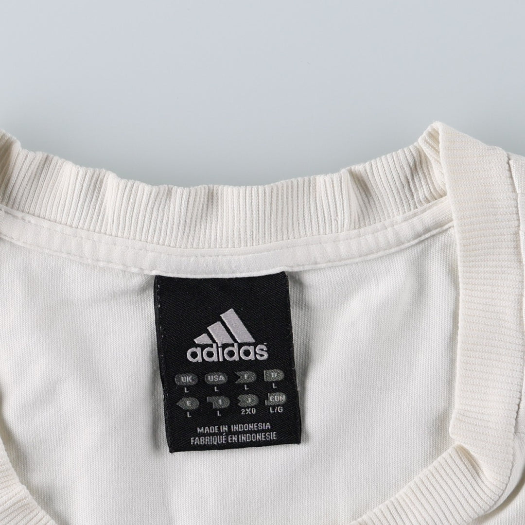 2000'S Adidas logo T-shirt, men's size L (approx.) cotton white type Vintage Second Hand