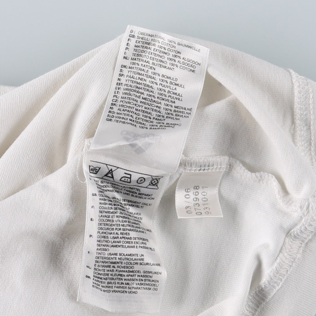 2000'S Adidas logo T-shirt, men's size L (approx.) cotton white type Vintage Second Hand
