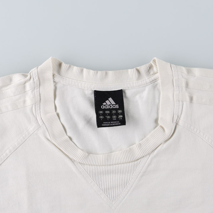 2000'S Adidas logo T-shirt, men's size L (approx.) cotton white type Vintage Second Hand