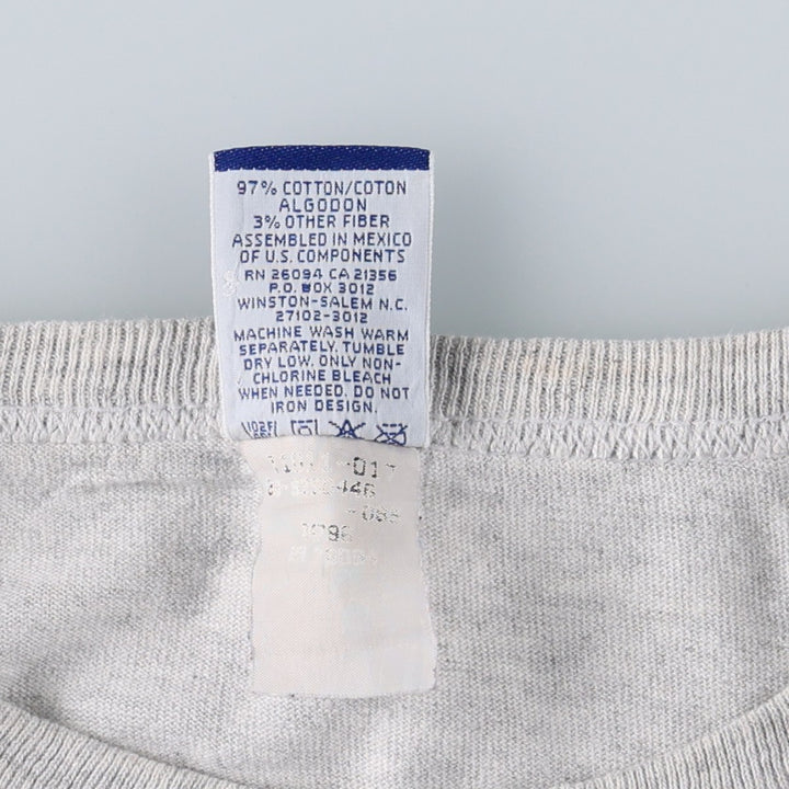 Champion logo print t-shirt, men's size L (approx.) cotton gray type Vintage Second Hand