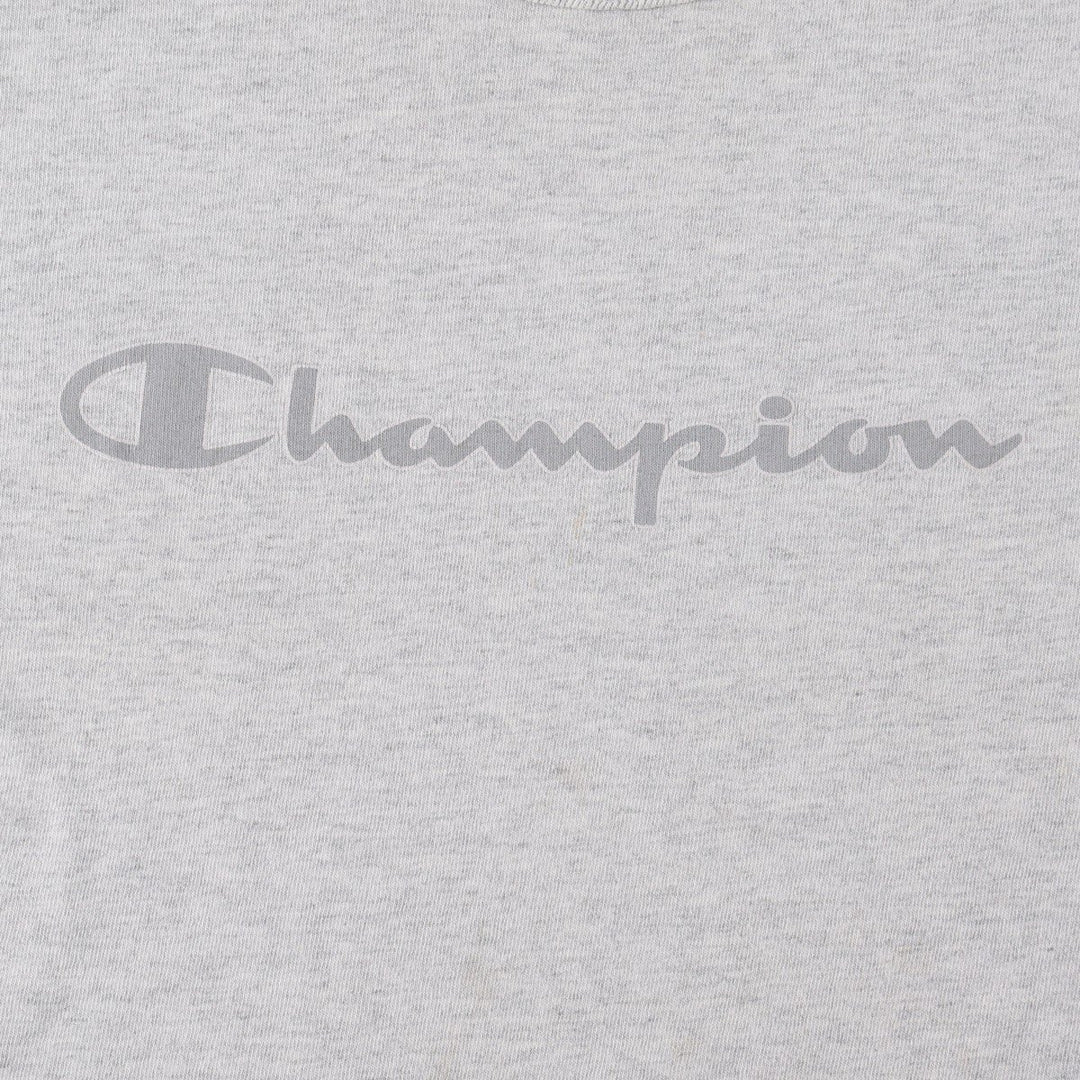 Champion logo print t-shirt, men's size L (approx.) cotton gray type Vintage Second Hand