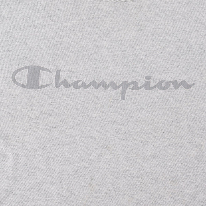 Champion logo print t-shirt, men's size L (approx.) cotton gray type Vintage Second Hand