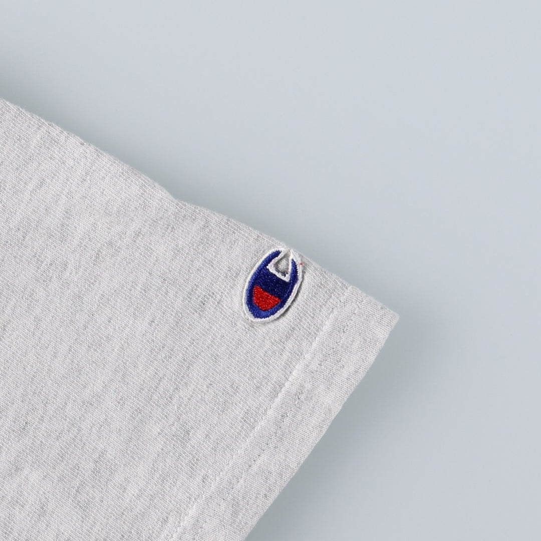 Champion logo print t-shirt, men's size L (approx.) cotton gray type Vintage Second Hand