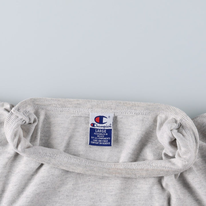 Champion logo print t-shirt, men's size L (approx.) cotton gray type Vintage Second Hand
