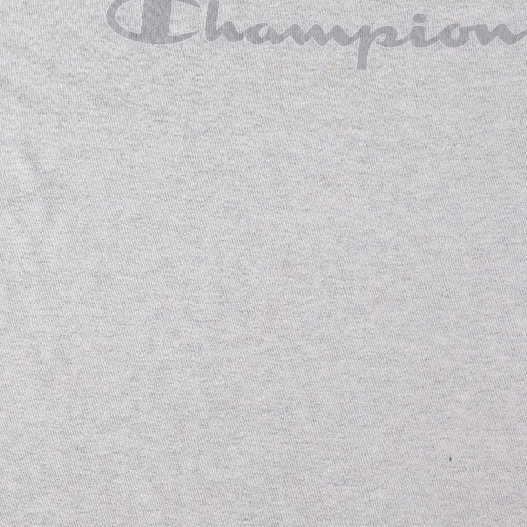 Champion logo print t-shirt, men's size L (approx.) cotton gray type Vintage Second Hand