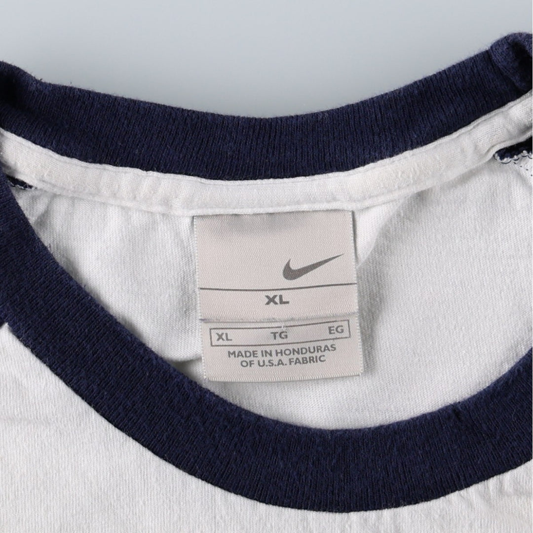 Nike AIR logo print T-shirt, men's size XL (approx.) cotton white type Vintage Second Hand