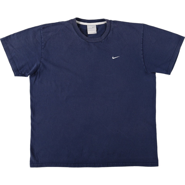 00'S Nike One Point Logo T-shirt Men's L size cotton navy blue type Vintage Second Hand