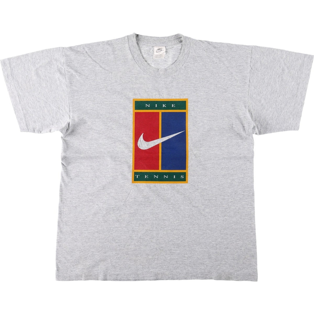 ~90'S Nike sports print t-shirt, men's size XL equivalent, vintage. cotton gray type Vintage Second Hand