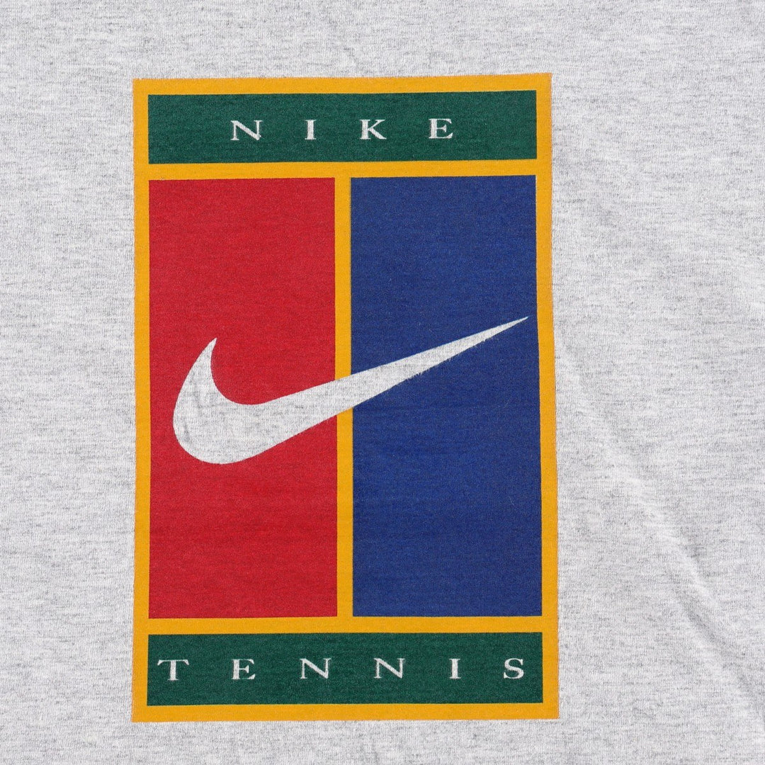 ~90'S Nike sports print t-shirt, men's size XL equivalent, vintage. cotton gray type Vintage Second Hand