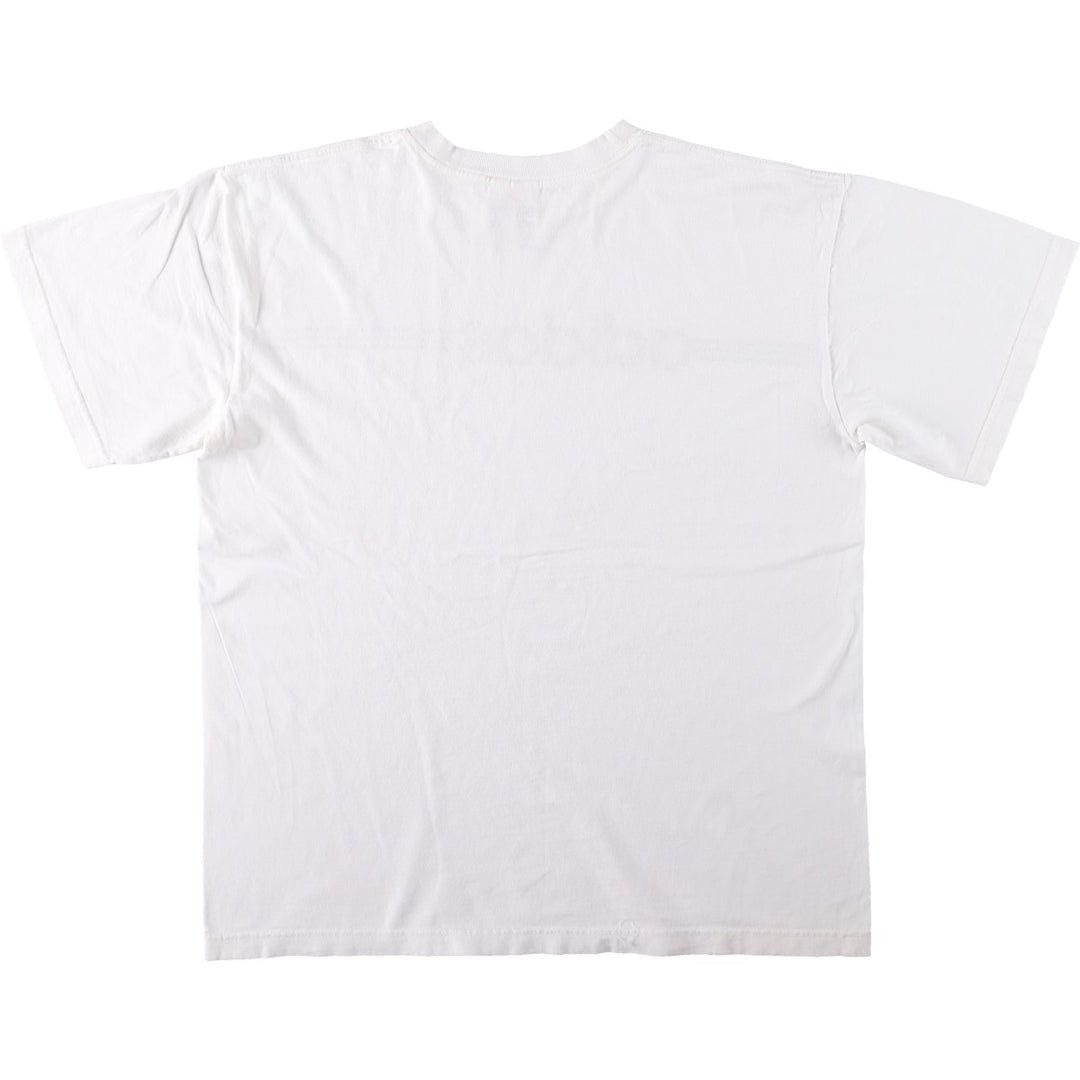 Adidas logo print T-shirt, men's size L cotton white type Vintage Second Hand