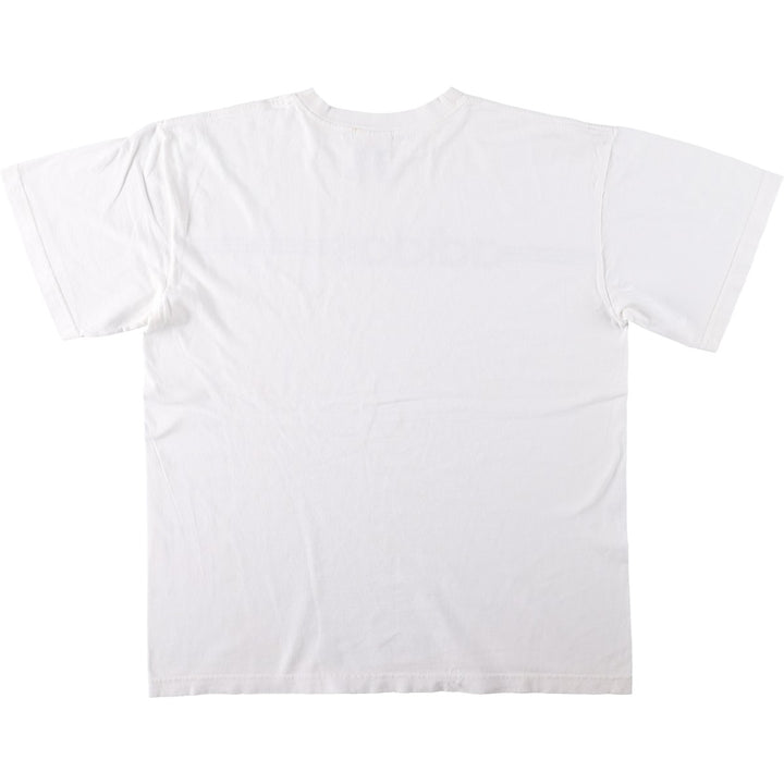 Adidas logo print T-shirt, men's size L cotton white type Vintage Second Hand