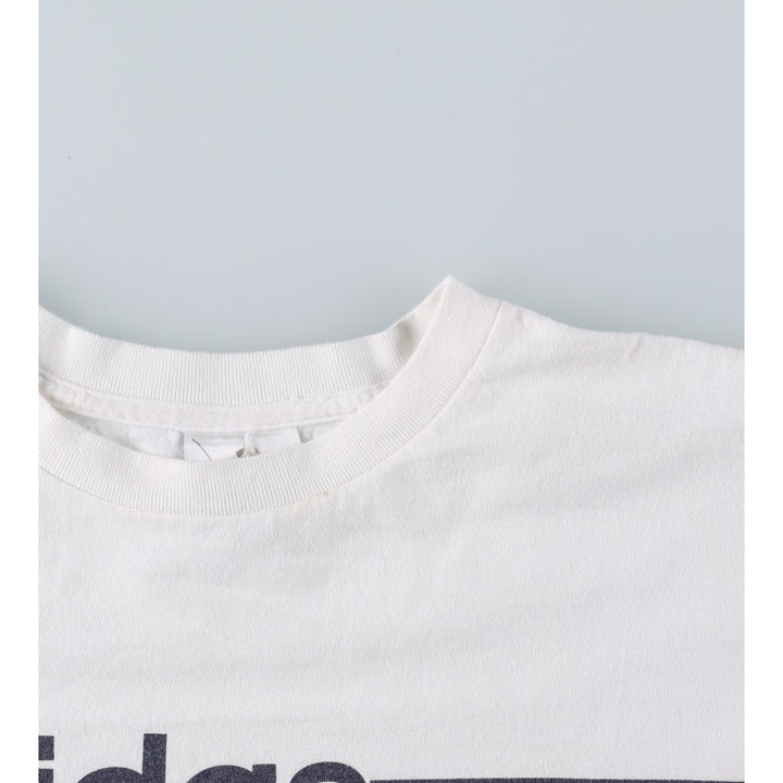 Adidas logo print T-shirt, men's size L cotton white type Vintage Second Hand