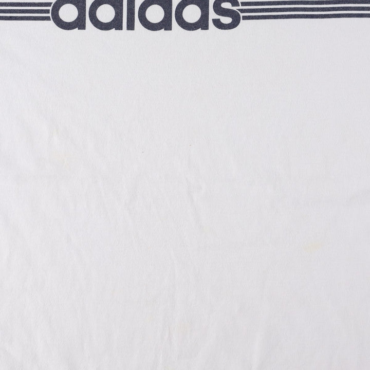 Adidas logo print T-shirt, men's size L cotton white type Vintage Second Hand