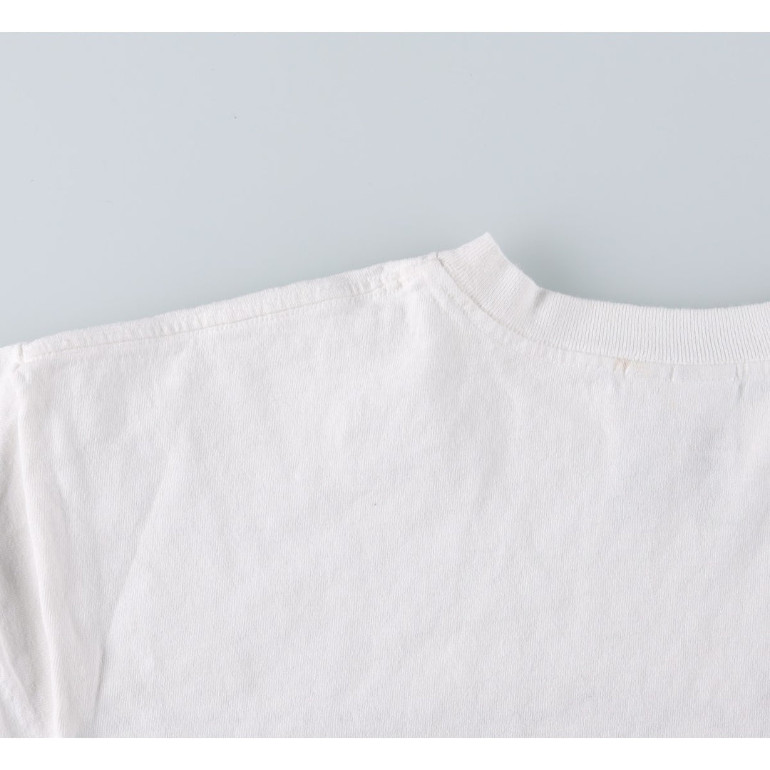 Adidas logo print T-shirt, men's size L cotton white type Vintage Second Hand