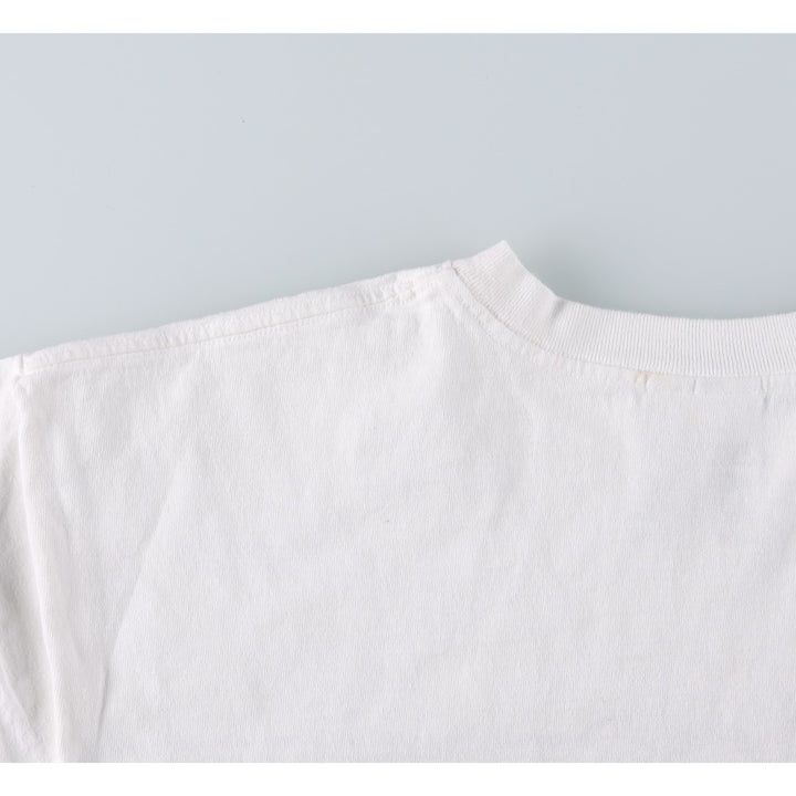 Adidas logo print T-shirt, men's size L cotton white type Vintage Second Hand